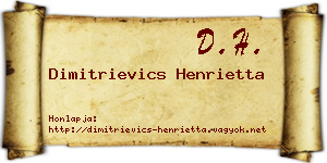 Dimitrievics Henrietta névjegykártya